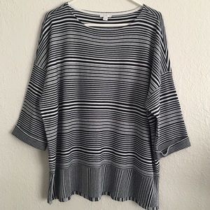 J. Jill 3/4 Sleeve Stripe Blouse               (SB)